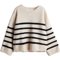 H&M Jumper - Light Beige/Striped