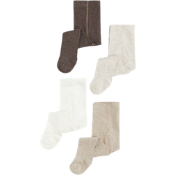 H&M Baby Fine Knit Tights 4-pack - Dark Brown/Beige (1177350001)