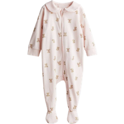 H&M Baby's Pajama Coveralls with Zipper - Pink/Teddy Bears