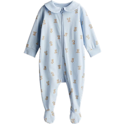 H&M Baby's Pajama Coveralls with Zipper - Light Blue/Teddy Bears