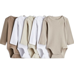 H&M Bodysuit 5-pack - White/Beige