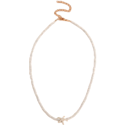 Shein Starfish Decor Beaded Necklace - White
