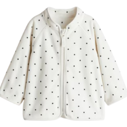 H&M Baby Fleece Jacket - White/Spotted (1239729003)