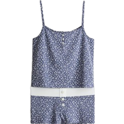 H&M Cotton Jersey Pajamas - Dusty Blue/Floral