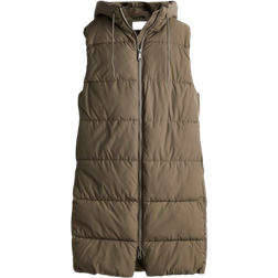 H&M Hood Puffer Vest - Dark Khaki Green