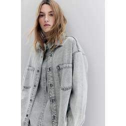 H&M Feather Soft Jeansskjorta - Grå