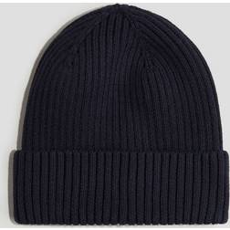 H&M Ribstrikket Beanie - Blå