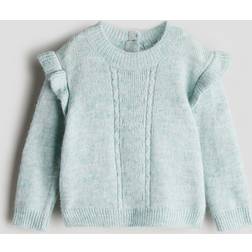 H&M Flounce Trimmed Jumper - Turquoise