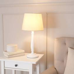 ValueLights Victoria White Table Lamp 37cm