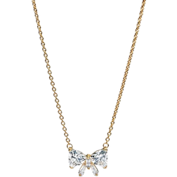 Pandora Sparkling Bow Necklace - Gold/Transparent