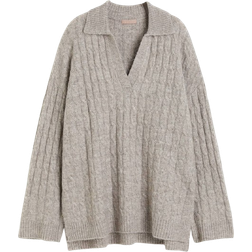 H&M Women Cable Knit Sweter - Greige