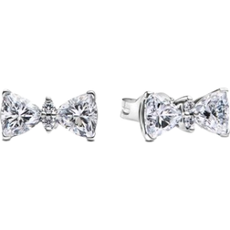 Pandora Sparkling Bow Stud Earrings - Silver/Transparent