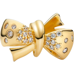 Pandora Sparkling Bow Charm - Gold/Transparent