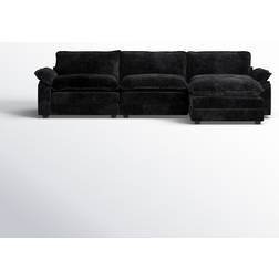 Wade Logan Avrilynn Black Chenille Sofa 33.5" 3 Seater