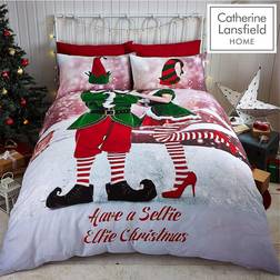 Catherine Lansfield Selfie Elfie Easy Care Duvet Cover Multicolour (200x135cm)