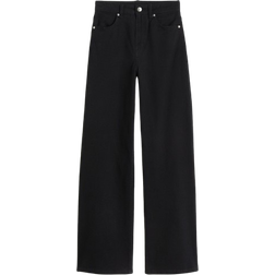 H&M Wide Twill Trousers - Black
