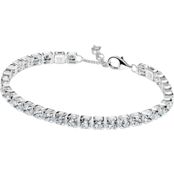 Pandora Sparkling Bold Tennis Bracelet - Silver/Transparent