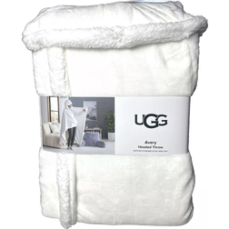 UGG Avery Plush & Sherpa Hooded Throw Blankets White (152.4x127cm)