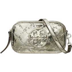 Tory Burch Miller Mini Metallic Floral Crossbody Bags - Pewter