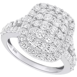 Forever Grown Diamonds Lab Halo Cluster Ring 2ct - Silver/Diamonds