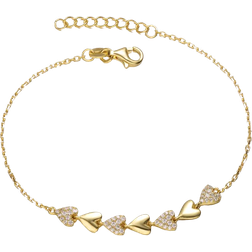 Genevive Sylvie Heart Stampato Bracelet - Gold/Transparent