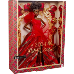 Barbie Signature 2024 Holiday Doll with Brown Hair Wearing Plaid Gown