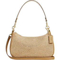 Coach Teri Shoulder Bag with Crystal - Novelty Leather/Gold/Yellow Gold