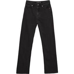 Stradivarius D98 Straight Leg Vintage Effect Jeans - Black Denim