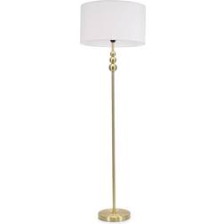 ValueLights Stacked Ball Single Stem Standing Gold/White Floor Lamp 145cm