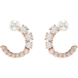 Swarovski Matrix Hoop Rarrings - Rose Gold/Pearl/Transparent