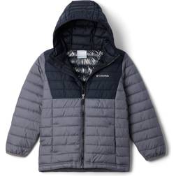 Columbia Kid's Powder Lite II Hooded Jacket - City Grey/Black