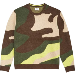 Macy's Men's Relaxed Fit Camo Crewneck Sweater - Camo Jaquard