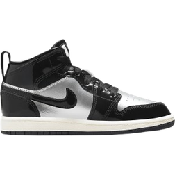 Nike Jordan 1 Mid SE PS - Black/Metallic Silver/Sail/Metallic Gold