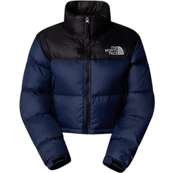 The North Face Nuptse Korte Jas Voor Dames - Summit Navy/TNF Black