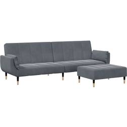 vidaXL Velvet Dark Grey Sofa 220cm 2Stk. Zweisitzer