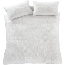 Catherine Lansfield Seersucker Duvet Cover White (200x135cm)