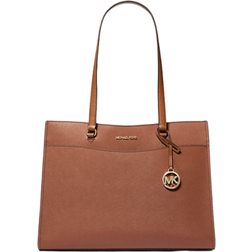 Michael Kors Jet Set Travel Large Saffiano Leather Pocket Tote Bag - Luggage