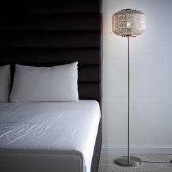 K LIVING Enva Moroccan Satin Nickel Floor Lamp 155cm