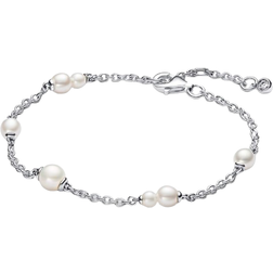 Pandora Treated Freshwater Cultured Station Chain Bracelet - Silver/Pearls/Transparent