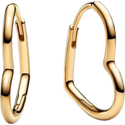 Pandora Asymmetrical Heart Hoop Earrings - Gold