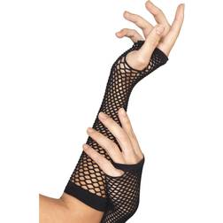 Smiffys Fishnet Gloves Long Black