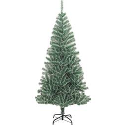 vidaXL Plastic Green/White Christmas Tree 180cm