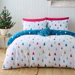 Catherine Lansfield Christmas Tree Duvet Cover White, Multicolour (200x135cm)