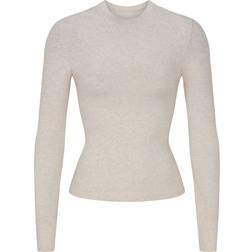 SKIMS Long Sleeve T-shirt - Heather Oatmeal