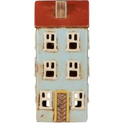 Ib Laursen Ceramic House Light Blue Fyrfadsstage 20cm