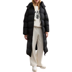 New Look Shower Resistant Hooded Longline Puffer Coat - Black