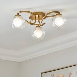 Dunelm Selana Semi Gold Ceiling Flush Light 42cm