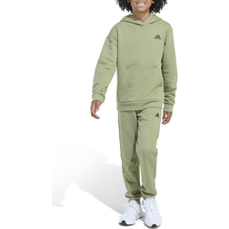 Adidas Big Kid's Minimal Logo Fleece Hoodie & Jogger Pants Set- Tent Green