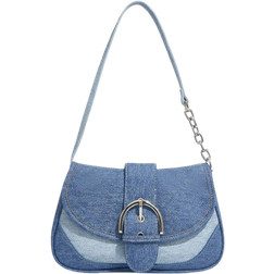 Shein ICON Women Bag, Fashionable, Personality, Sweet And Cool Girls, Y2K, Retro, Denim Print, Shoulder Bag, Hobo Bag,Teenagers