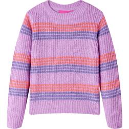 vidaXL Kids' Sweater Stripes - Knitted Lilac/Pink